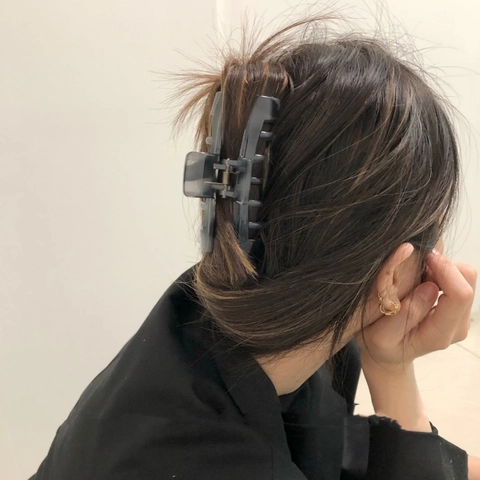 Fermaglio per Capelli in Stile Francese Ambra Tartarugato Pinza a Squalo in Resina di Fascia Alta per Donna Ragazze Accessori