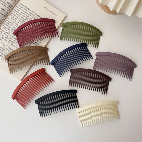 Peigne Latéral Minimaliste Givré pour Femmes Antidérapant Forme d'Arc Dents Fines Pince à Cheveux pour Organiser les Cheveux Accessoire