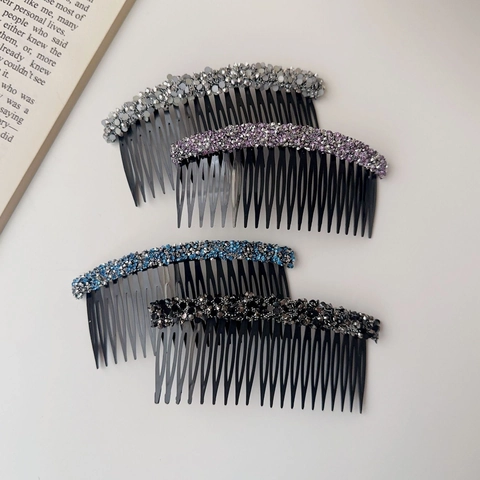 Rhinestone Hair Side Comb Plastic Resin Insert Haircomb For Women Girls Cute Rabbit Flower Stars Heart Daily Hair Accessories