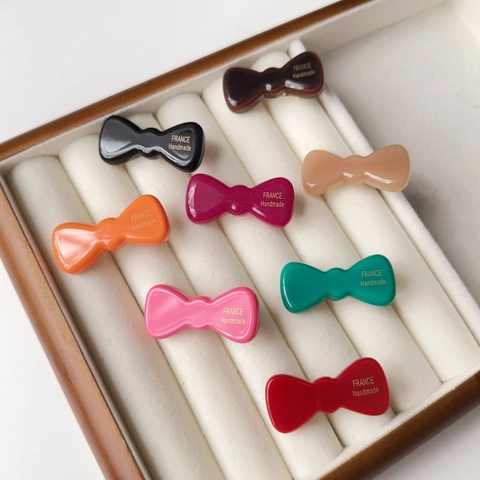 Pinces à Cheveux Nœud en Acétate Petites Barrettes Style Français pour Femmes Accessoires de Coiffure Quotidiens Décoratifs