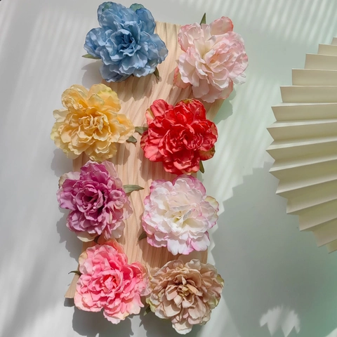 Französisch Vintage Pfingstrose Blume Entenschnabel-Clip Handgefertigt Stoff Floral Haarspange Für Damen Hochzeit Urlaub Haar-Accessoire