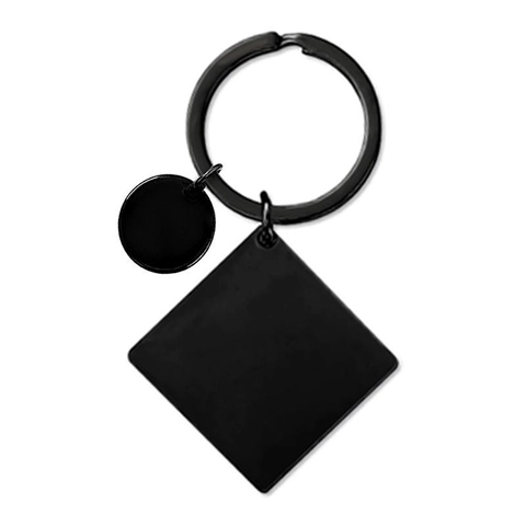 Minimalist Polished Stainless Steel Square Pendant Keychain Geometric Key Ring For Men Women Birthday Business Gift Jewelry