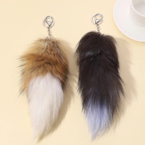 Handgemaakt Gesimuleerde Vossenstaart Sleutelhanger Schattig Nepbont Pluche Tas Bedeltje Voor Dames Mode Sleutelhanger Accessoires Cadeau