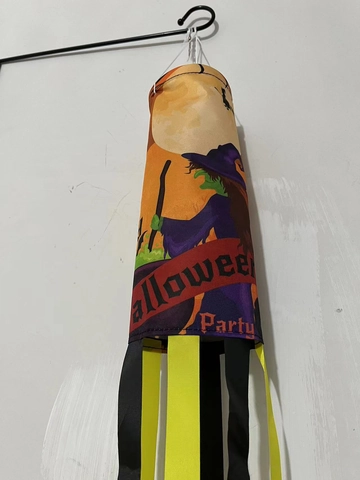 Halloween Windzak Buitendecoratie Heks Geest Pompoen Patroon Hangende Windrichting Tas Met LED Verlichting Polyester Feestbenodigdheden