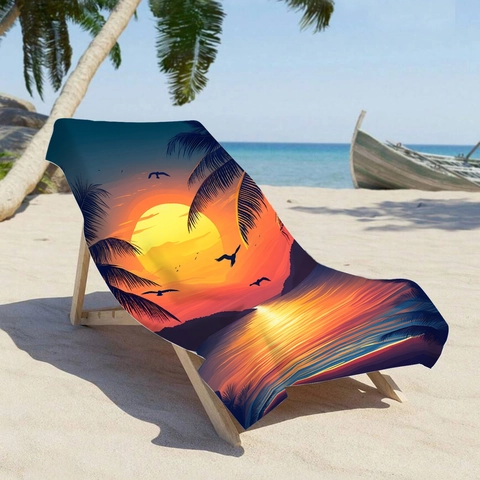 Tropical Sunset Palm Tree Microfiber Beach Towel Quick Dry Absorbent Large Bath Towel For Swimming Travel Outdoor