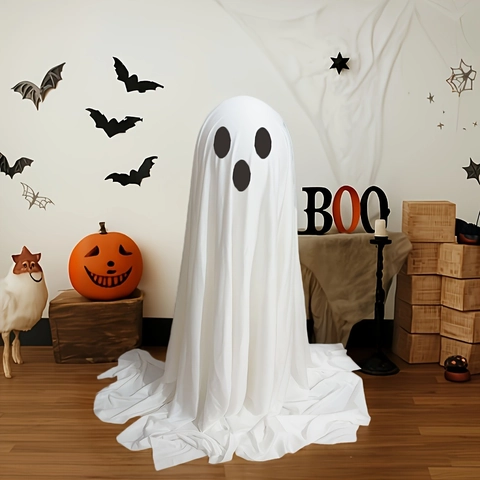 Halloween Stehende Leuchtende Geist Ornament Mit Hexenhut Satin Leuchten Geist Für Innen Party Zuhause Festliche Dekoration