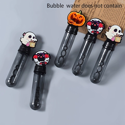 Halloween Cartoon Ghost Pumpkin Bat Bubble Wand Tubes Plastic Spooky Festive Party Favors Decorative Toys Without Liquid