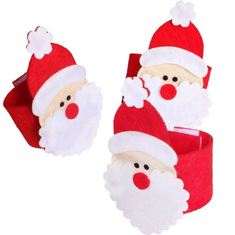 Kerstman Niet-Geweven Stof Servetring 3D Kerst Tafeldecoratie Voor Hotel Restaurant Huis Feest Decor Rood Wit