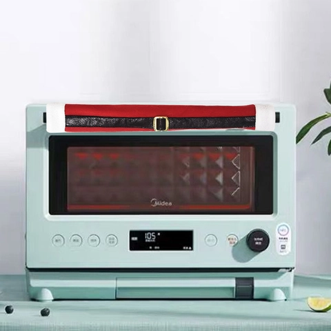 Couvre-poignées d'Appareils Électroménagers Père Noël Tissu Brossé Rouge Protecteurs pour Réfrigérateur Four Micro-ondes