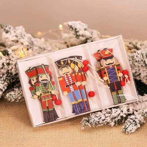 Schiaccianoci Legno Decorazioni Natalizie Colorate Soldato Figurina Ornamenti Pendente Albero di Natale per Festa Natale Casa Decor