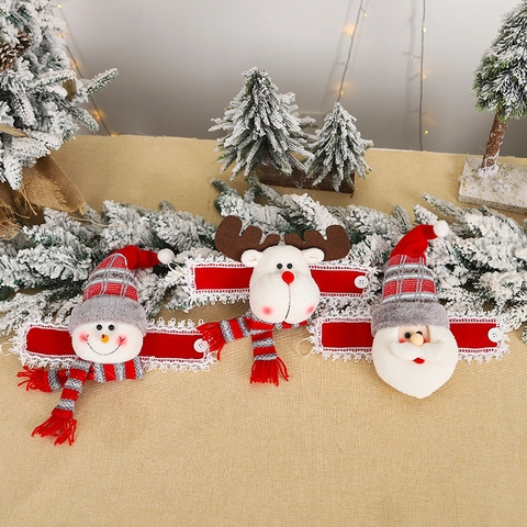 Christmas Cartoon Santa Claus Snowman Reindeer Doll Curtain Tieback Hook Home Window Decoration Festive Party Ornament