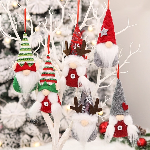 Decorazioni Natalizie a Forma di Gnomo di Peluche Svedese Tomte Elf per Albero di Natale Casa