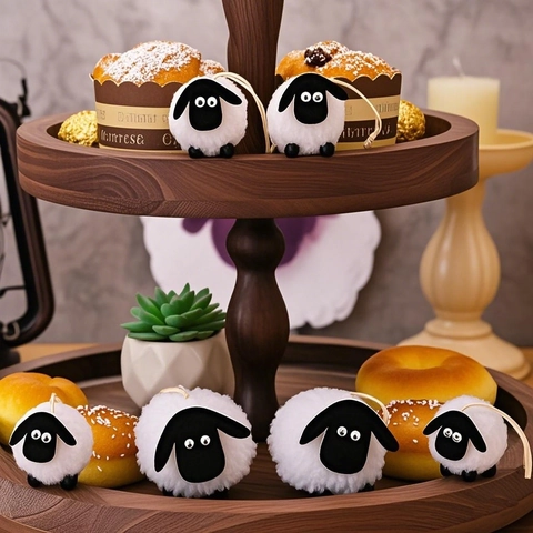 Adorable Plush Sheep Hanging Ornament Lamb Pendant For Window Display DIY Bag Keychain Eid Al-Adha Christmas Party Decor Gift