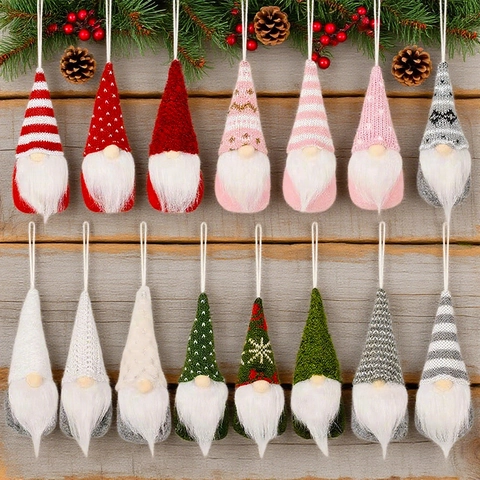 Decorazioni Natalizie a Forma di Gnomo da Appendere in Peluche Tomte Gonk Ornamenti Svedesi per Albero di Natale Casa Festa