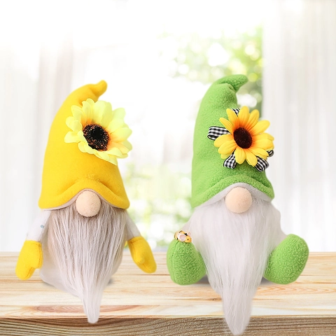 Sunflower Thanksgiving Gnome Plush Faceless Doll Harvest Festival Table Ornament Home Decor Flannel Autumn Gnome Figurine