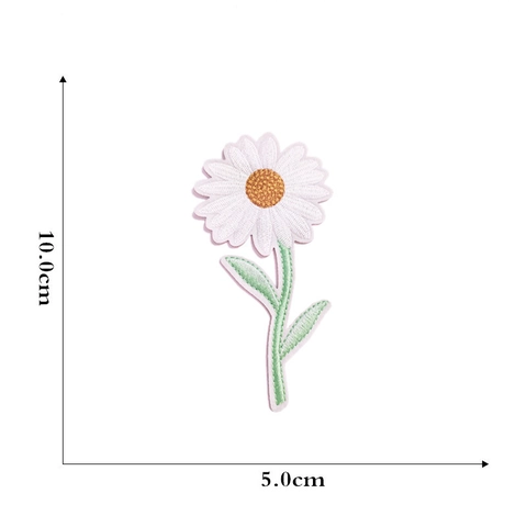 Madeliefje Borduurpatch Opstrijken Naaien Geborduurde Applicatie Voor Kleding Tas DIY Decor Wit Geel Floral Patch