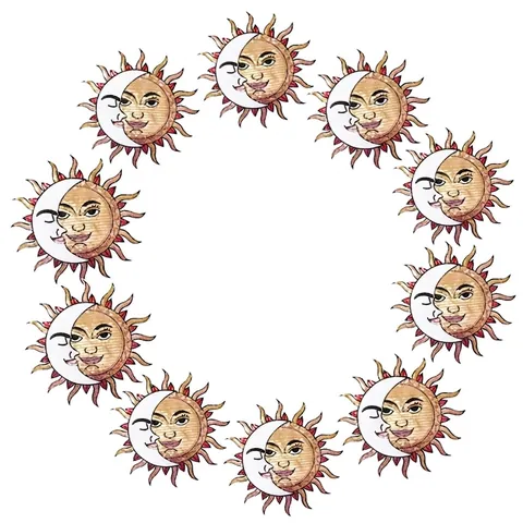 Großer Pailletten Stickaufnäher Sonne Und Mond Himmlische Astrologie Zum Aufbügeln Applikation Für Kleidung DIY Zubehör