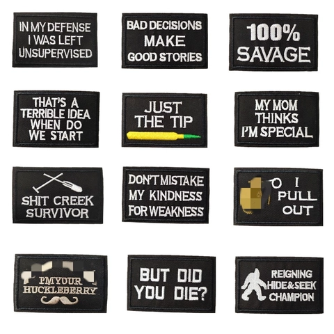 Geborduurde Alfabet Letters Slogan Patches Voor Kleding Strijkbadges Rechthoekig Tactisch Decoratieve Stoffen Applicatie