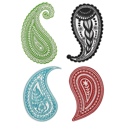 Indiase Henna Stijl Paisley Geborduurde Patches Voor Kleding Etnische Opengewerkte Florale Opstrijk Applicatie Decoratieve Stoffen Patch