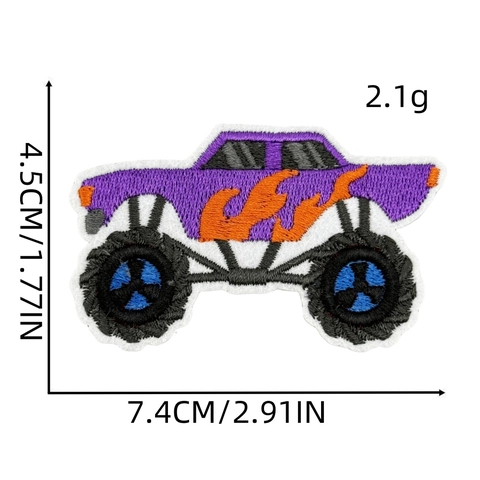 Monster Truck Κεντημένα Μπαλώματα Κινούμενα Σχέδια Όχημα Εκτός Δρόμου Σιδερότυπο Για Ρούχα Τσάντες Διακόσμηση DIY Δώρο Αγόρια