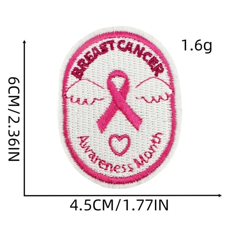 Nastro Rosa Consapevolezza Cancro Al Seno Toppe Ricamate Speranza Cuore Farfalla Applique Stirabile Per Abbigliamento Cappelli Borse