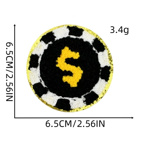 Casino Poker Theme Chenille Iron On Patches Ace Of Spades Hearts Diamonds Clubs Embroidery Sequin Patches For Clothes Bags DIY Decor