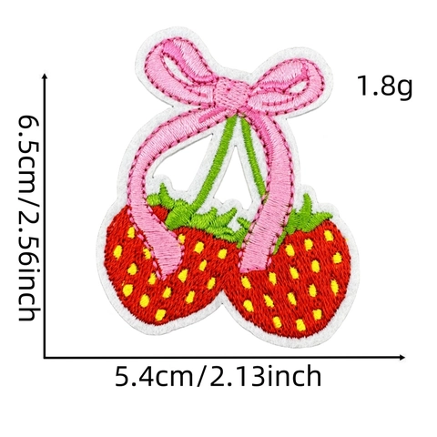 Cartoon Strawberry Snail Embroidered Patches For Clothing DIY Iron On Applique Badge Decorative Sewing Accessories Kids Bags