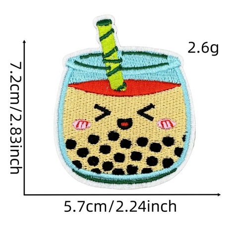 Cute Cartoon Food Embroidered Iron On Patches Hamburger Ice Cream Avocado Kawaii DIY Clothing Bag Applique Ornaments