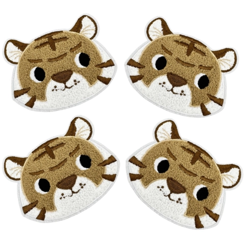 Toppa Ricamata Testa Di Tigre In Ciniglia Da Stirare DIY Distintivo Animale Per Vestiti Maglione Felpa Giacca Arredamento
