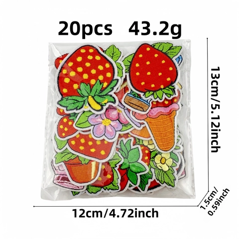 Erdbeere Cartoon Stickerei Aufnäher Zum Aufbügeln Frucht Applikationen Für Kleidung Dekoration DIY Reparatur Verschiedene Stile