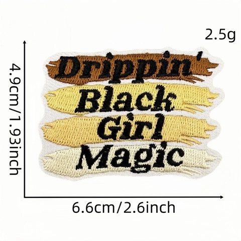 Cartoon Black Girl Magic Embroidery Patches For Clothing DIY Iron On Applique For Afro Women Fashion Jackets Decorative Patch