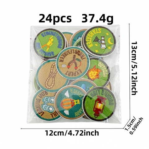 Runde Outdoor Abenteuer Stickerei Patches Für Kleidung Rucksack Zum Aufbügeln Aufnähen Dekorativ Wandern Camping Abzeichen