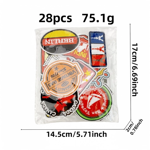 Toppe da Ricamo con Monumenti del Mondo per Abbigliamento Zaino Tema Viaggio Bandiera Nazionale Applique Ricamate Decorative Termoadesive
