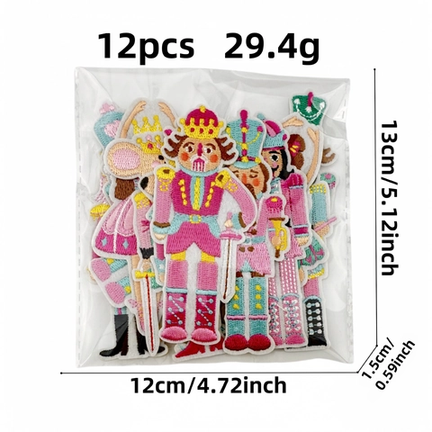 Toppe Ricamate Schiaccianoci Soldato Ballerina Re Topo Da Stirare Applicazioni Per Abbigliamento Bambini Borse Decorazione DIY