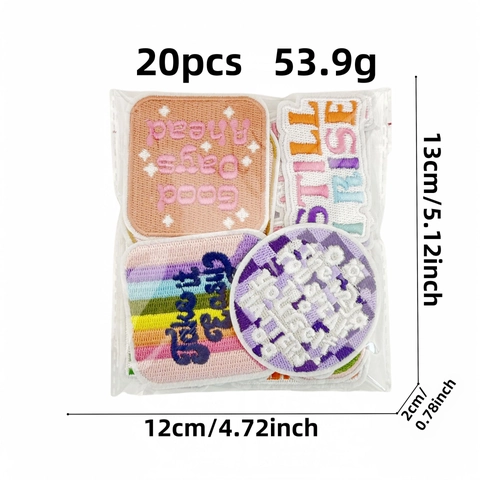Motivationele Engelse Woord Borduurwerk Patches Kleurrijke Cartoon Opstrijkbare Applicaties Voor DIY Kleding Tassen Jassen