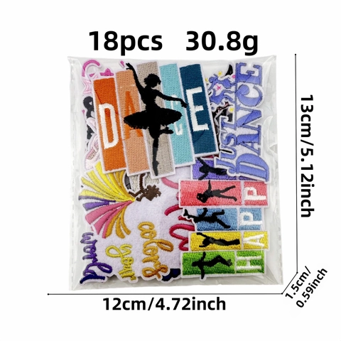 Juego de Parches Bordados de Niña de Ballet Tema de Danza Apliques Termoadhesivos para Ropa Mochila Parches Decorativos