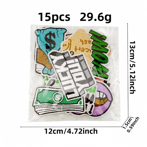 Geld Dollarzeichen Bestickte Aufnäher Reichtum Thema Banknote Dekorativ Zum Aufbügeln Applikation Für Kleidung Rucksäcke Jacken DIY Zubehör