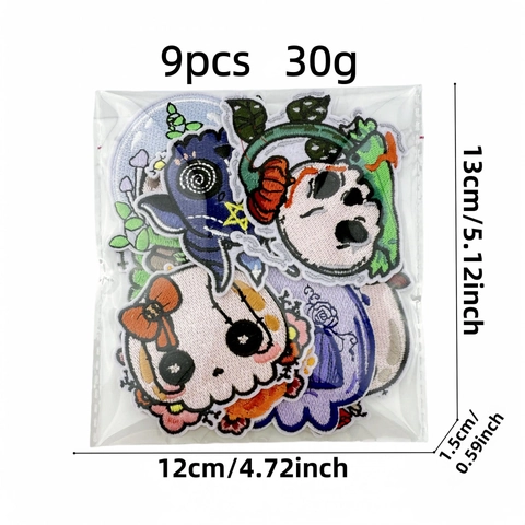 Halloween Totenkopf Bestickte Aufnäher Kreative Cartoon Stoff Abzeichen Für Kleidung Taschen DIY Dekorative Bügelzubehör