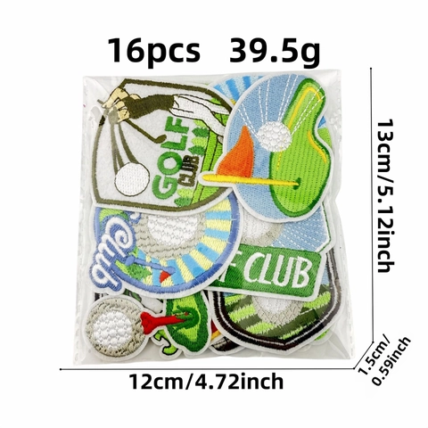Embroidered Golf Club Patches For Clothes Polyester Sport Iron On Embroidery Badges For DIY Jackets Hats Apparel Decoration