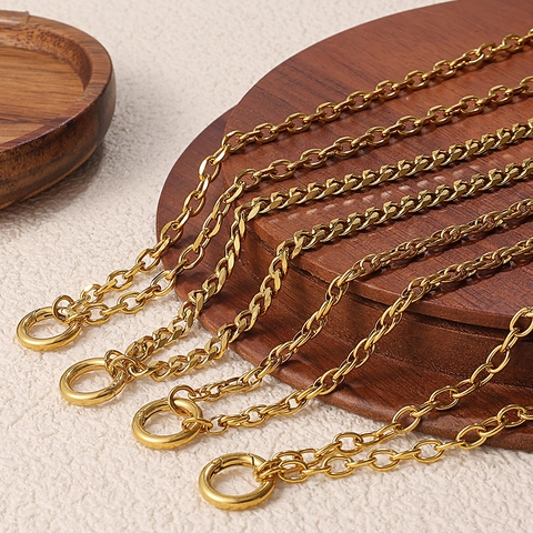Vintage Stainless Steel Necklace Bracelet 18K Gold Plated Multi Charm Star Moon Heart Pendant For Women Jewelry Gift