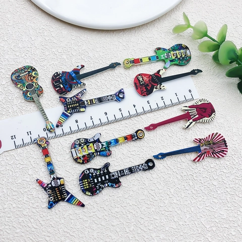 Acryl Gitarre Anhänger Rock Punk Musik Stil DIY Schmuck Charms Für Schlüsselanhänger Ohrringe Halsketten Zubehör Damen Herren