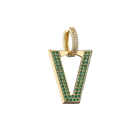 Fashion Copper Geometric V-Shape Hoop Earrings For Women Micro Pave Zirconia Inverted Triangle Dangle Earrings Jewelry