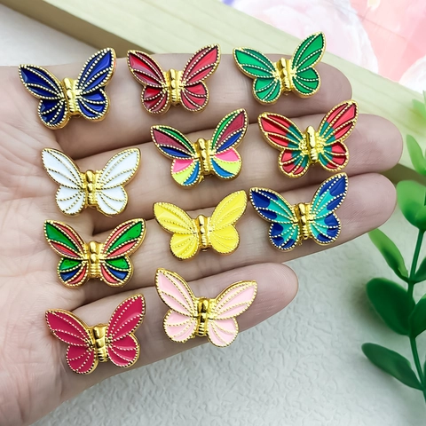 Perline Distanziatrici a Farfalla in Smalto Vintage Lega di Zinco Perline in Stile Animale Per Creazione Gioielli Collana Bracciale Fai-da-te