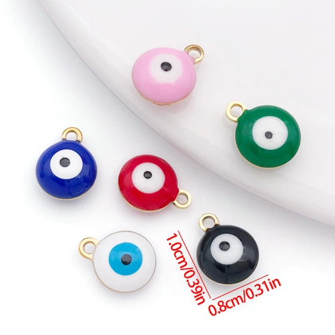 Stainless Steel Evil Eye Enamel Pendants Round Heart Star Hamsa Hand Charms For Necklace Bracelet Jewelry Making Accessories