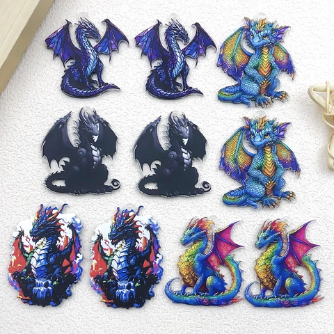 Fantasie Drache Dinosaurier Acryl Anhänger Doppelseitig Bedruckte Charms Für DIY Ohrringe Halskette Schmuckherstellung Zubehör