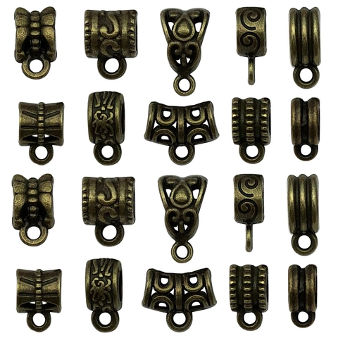 Vintage Zinklegering Buis Bails Connector Hangers Voor DIY Ketting Armband Sieraden Maken Antiek Brons Zilver Goud