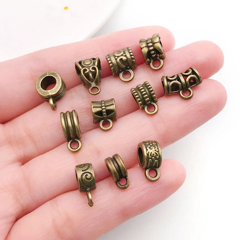 Vintage Zinklegering Buis Bails Connector Hangers Voor DIY Ketting Armband Sieraden Maken Antiek Brons Zilver Goud