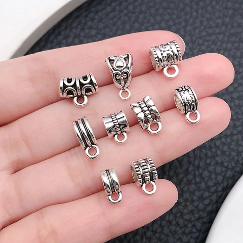 Vintage Zinklegering Hanger Bails Hangers Antiek Zilver Goud KC Goud Connectoren Voor Armband Ketting DIY Sieraden Maken Onderdelen