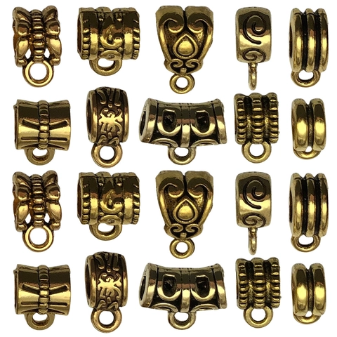 Vintage Legierung Floral Geprägte Schmuckanhänger Anschluss Antik Gold Silber DIY Armband Halskette Anhänger Aufhänger Spacer Perle