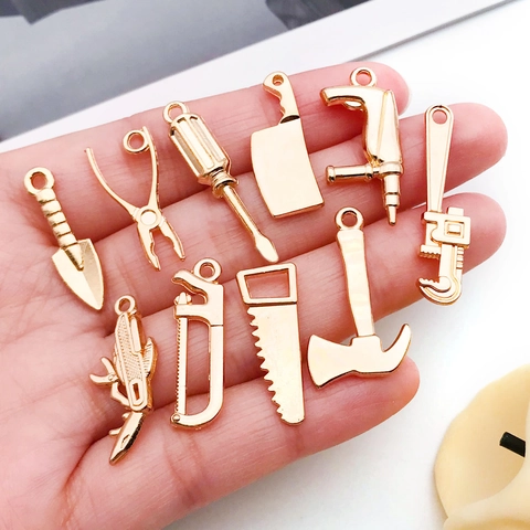 Zinc Alloy Miniature Hardware Tool Charms For DIY Necklace Bracelet Keychain Pendants Hardware Tool Jewelry Making Charms